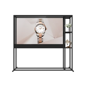 77寸OLED透明屏立式展示柜